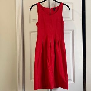 Jcrew red stretchy midi dress perfect for a wedding or office dress!